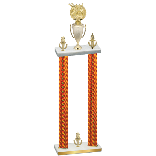 Double Orange Carbon Fiber Victory Bowling Trophy