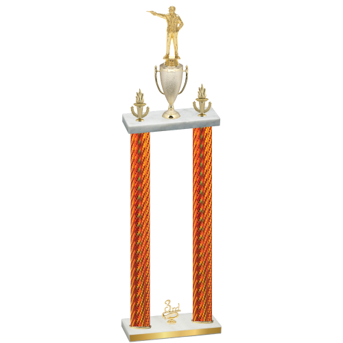 Double Orange Carbon Fiber Third Place Shooter Trophy