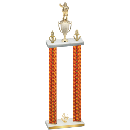 Double Orange Carbon Fiber Fourth Place Holiday Trophy