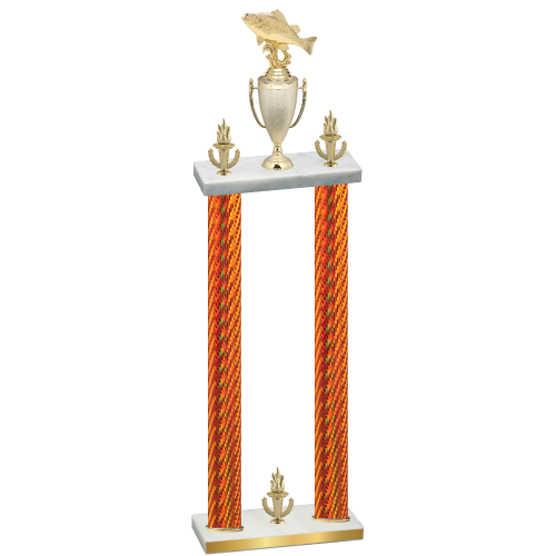 Double Orange Carbon Fiber Victory Fishing Trophy