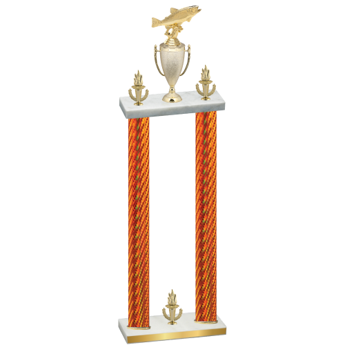 Double Orange Carbon Fiber Victory Fishing Trophy