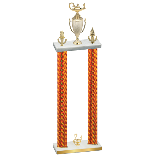 Double Orange Carbon Fiber Second Place Academics Trophy