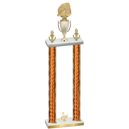 Double Orange Glacier Third Place Soccer Trophy