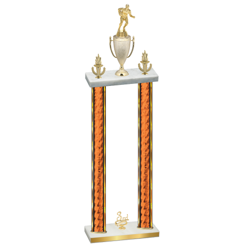 Double Orange Glacier Third Place Rugby Trophy