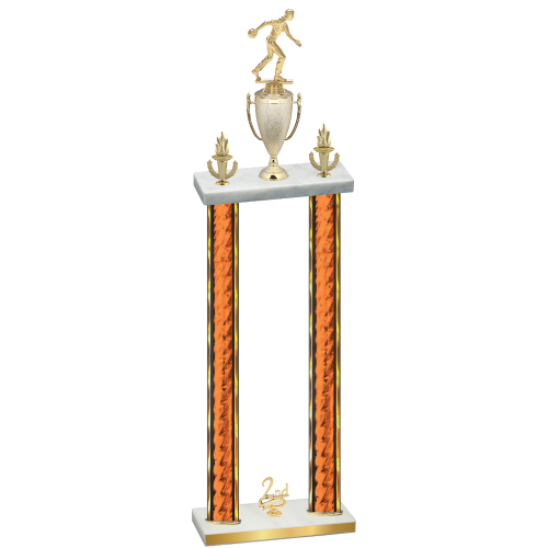Double Orange Glacier Second Place Bowling Trophy