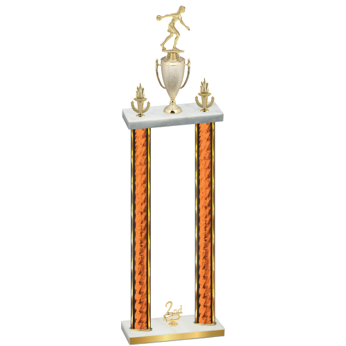 Double Orange Glacier Second Place Bowling Trophy