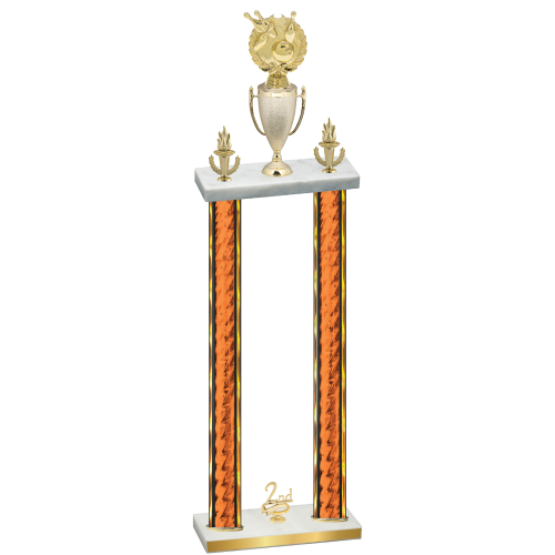 Double Orange Glacier Second Place Bowling Trophy
