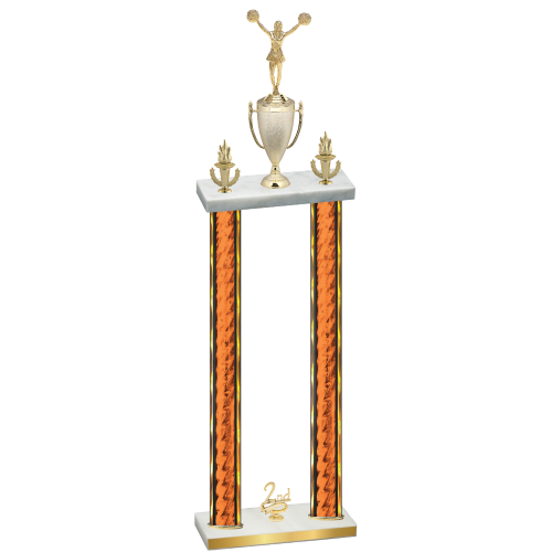 Double Orange Glacier Second Place Cheerleading Trophy