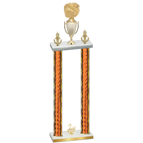Double Orange Glacier Second Place Cheerleading Trophy