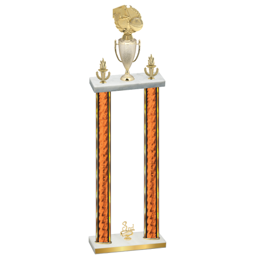 Double Orange Glacier Third Place Basketball Trophy