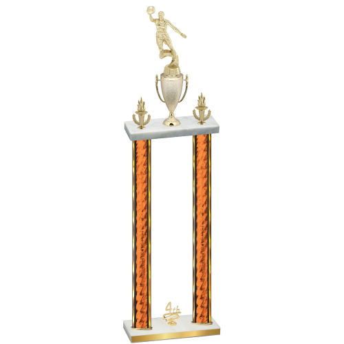Double Orange Glacier Fourth Place Basketball Trophy