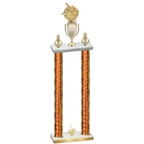 Double Orange Glacier First Place Baseball Trophy