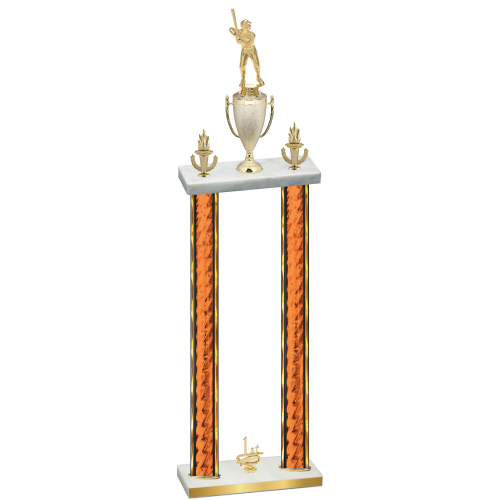 Double Orange Glacier First Place Baseball Trophy