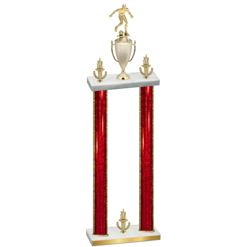 Double Red Glacier Victory Soccer Trophy