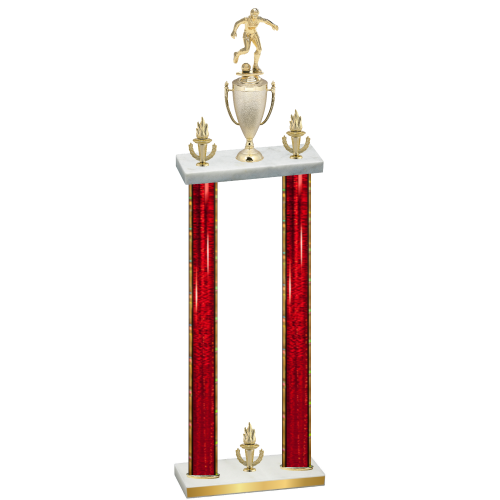 Double Red Glacier Victory Soccer Trophy