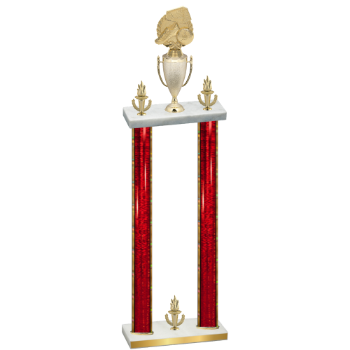Double Red Glacier Victory Soccer Trophy