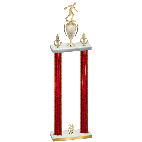 Double Red Glacier Year Bowling Trophy