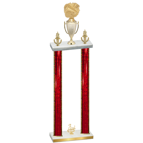 Double Red Glacier Third Place Cheerleading Trophy