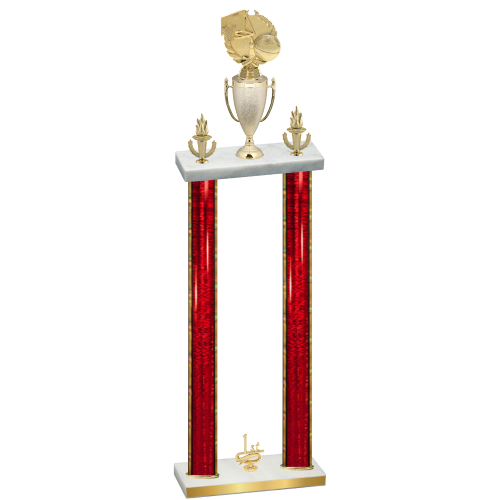 Double Red Glacier First Place Basketball Trophy
