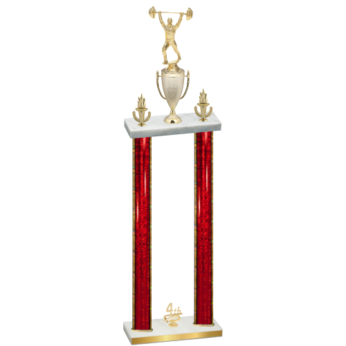 Double Red Glacier Fourth Place Weights Trophy