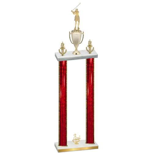 Double Red Glacier Third Place Golf Trophy