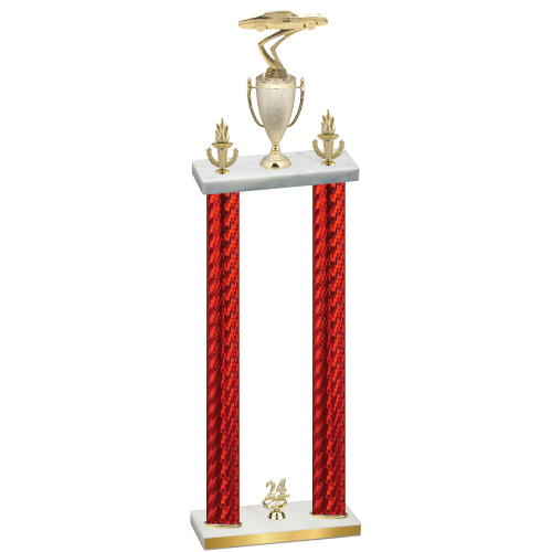 Double Red Carbon Fiber Year Cars Trophy