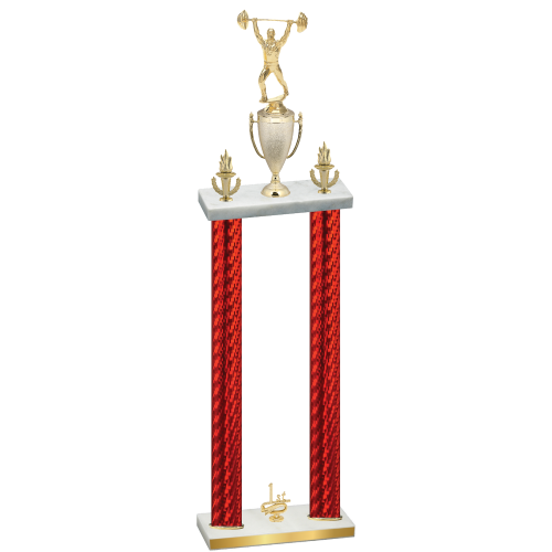 Double Red Carbon Fiber First Place Weights Trophy