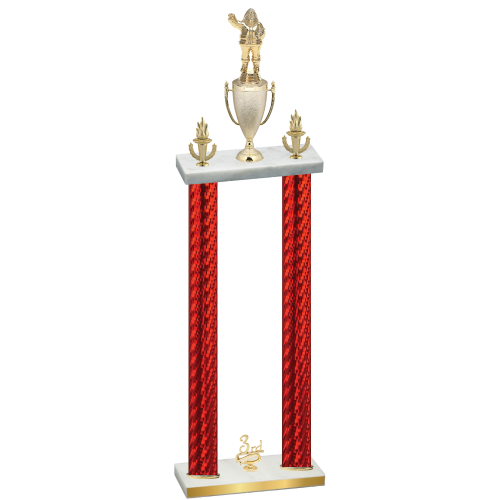Double Red Carbon Fiber Third Place Holiday Trophy