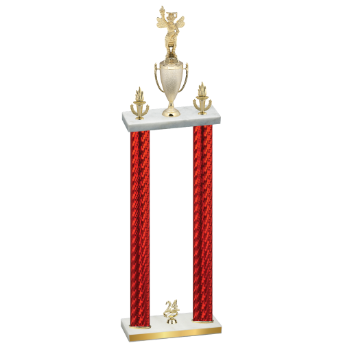 Double Red Carbon Fiber Year Academics Trophy