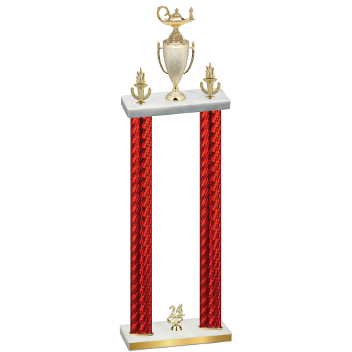 Double Red Carbon Fiber Year Academics Trophy