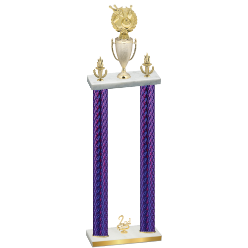 Double Purple Carbon Fiber Second Place Bowling Trophy