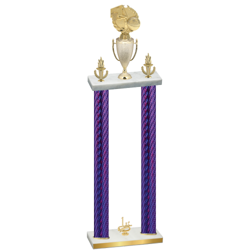 Double Purple Carbon Fiber First Place Basketball Trophy