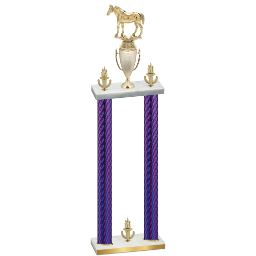 Double Purple Carbon Fiber Victory Horses Trophy