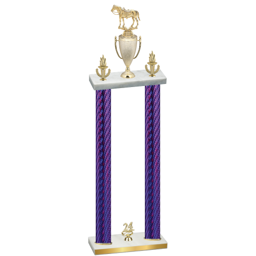 Double Purple Carbon Fiber Year Horses Trophy