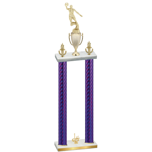 Double Purple Carbon Fiber First Place Basketball Trophy