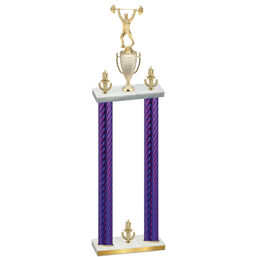Double Purple Carbon Fiber Victory Weights Trophy