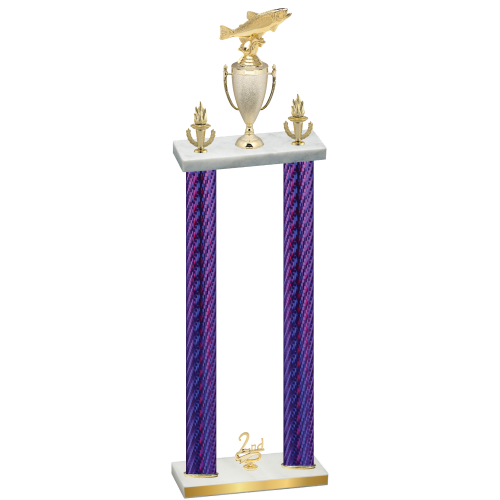 Double Purple Carbon Fiber Second Place Fishing Trophy