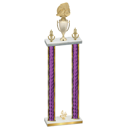 Double Purple Glacier Fourth Place Soccer Trophy