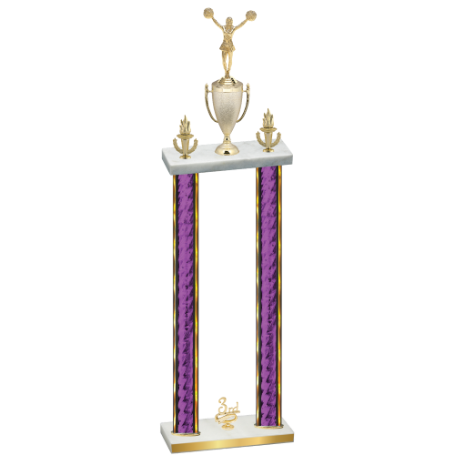 Double Purple Glacier Third Place Cheerleading Trophy