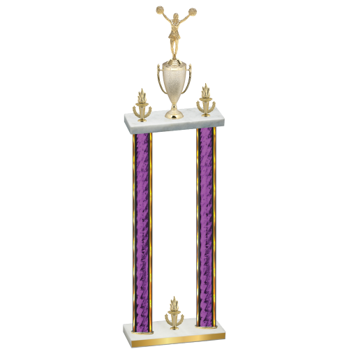 Double Purple Glacier Victory Cheerleading Trophy