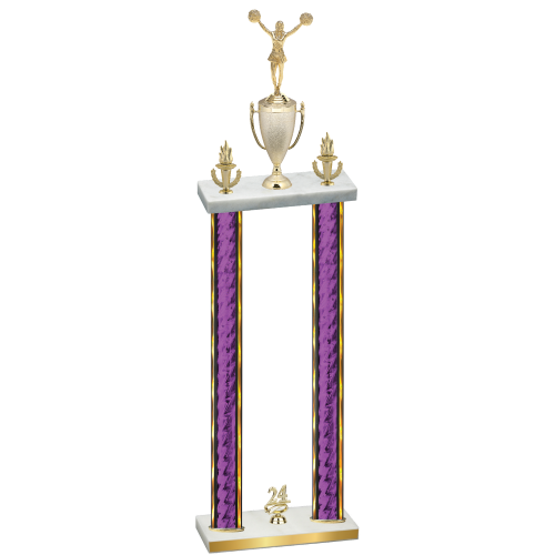 Double Purple Glacier Year Cheerleading Trophy