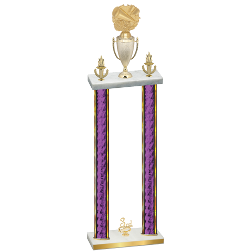 Double Purple Glacier Third Place Cheerleading Trophy