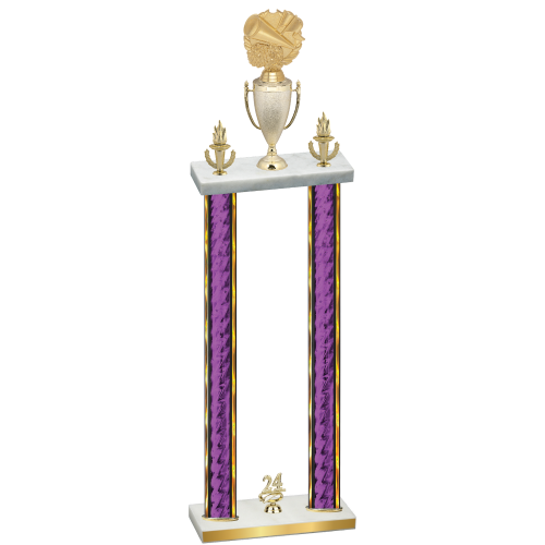 Double Purple Glacier Year Cheerleading Trophy