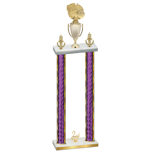 Double Purple Glacier Second Place Basketball Trophy
