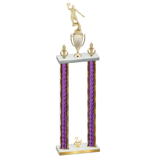Double Purple Glacier Second Place Basketball Trophy