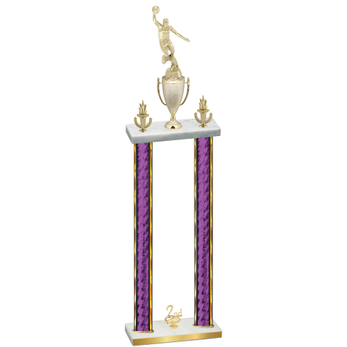 Double Purple Glacier Second Place Basketball Trophy