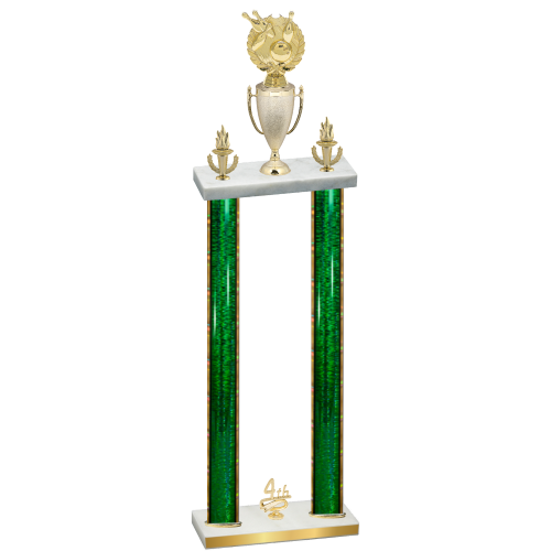 Double Green Glacier Fourth Place Bowling Trophy