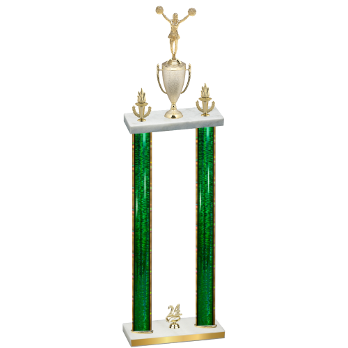 Double Green Glacier Year Cheerleading Trophy