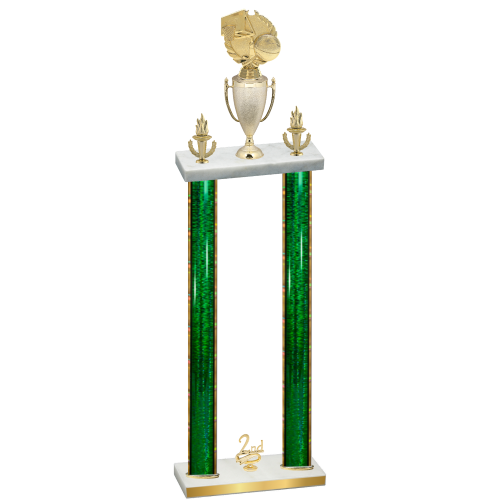 Double Green Glacier Second Place Basketball Trophy