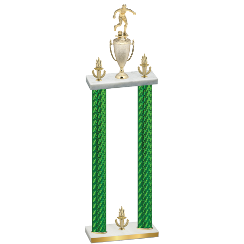 Double Green Carbon Fiber Victory Soccer Trophy